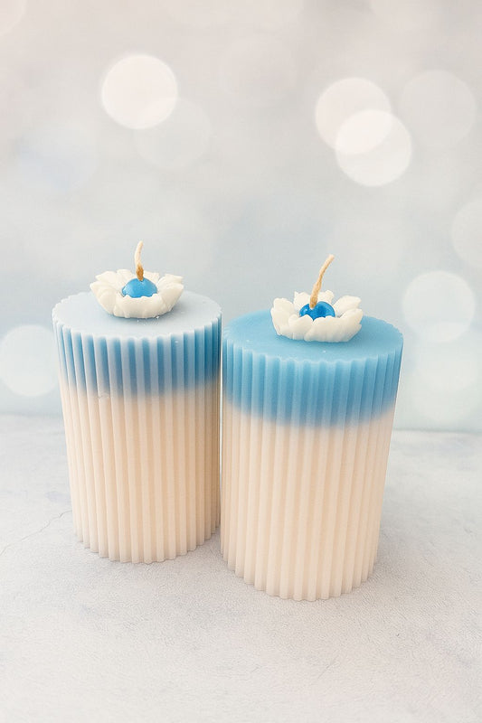 Strip pillar candle (set of2)