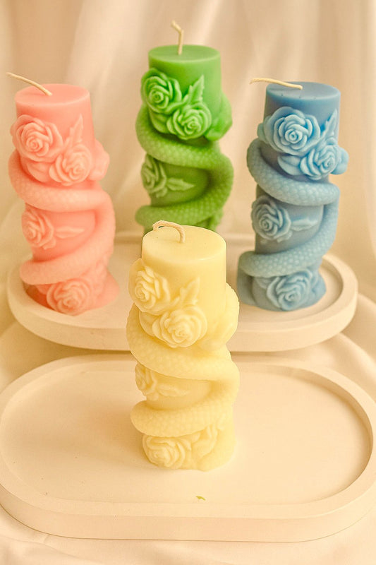 Snake pillar candle